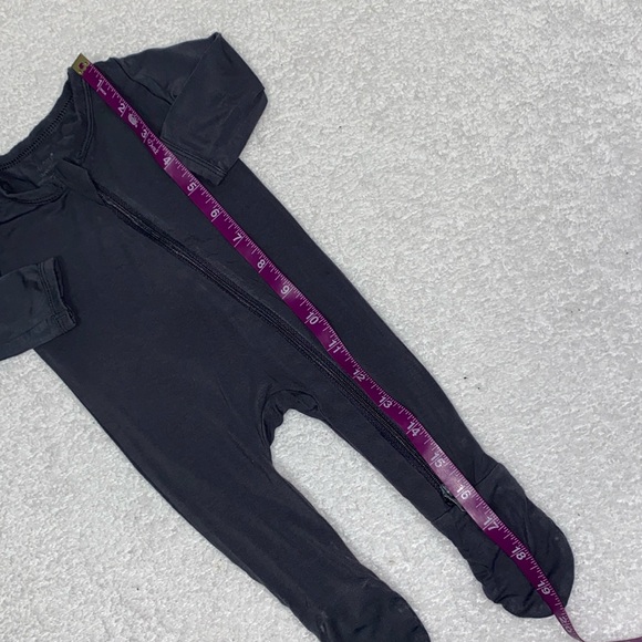 HAPIU Rayon from Bamboo Baby Footed Pajamas dark grey newborn - Picture 2 of 6